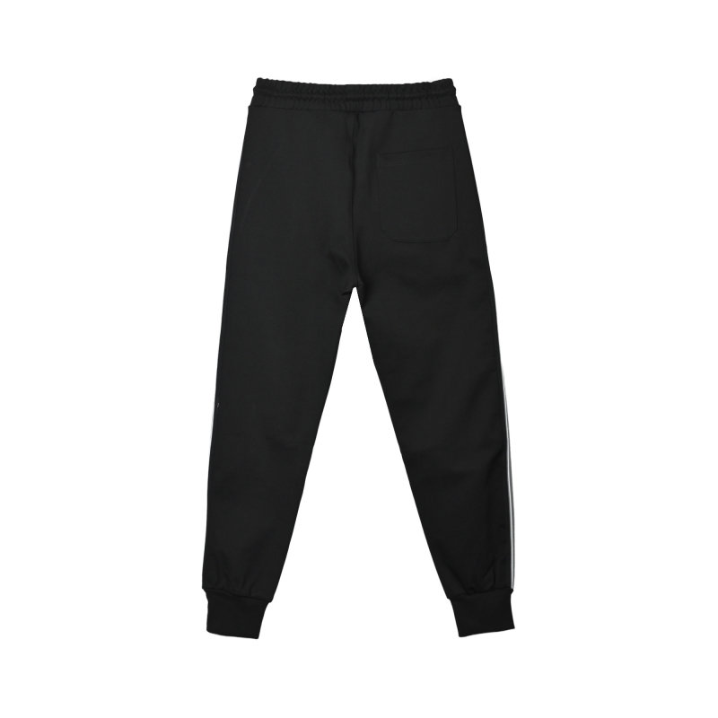 Prada Black Track Pants with White Stripe Detail view