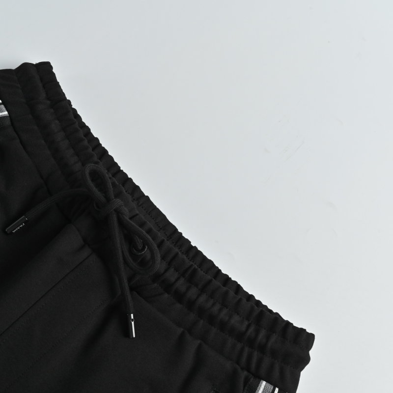 Prada Black Track Pants with White Stripe Detail view