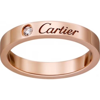 Cartier 18K Gold Single Diamond Band Ring - Rose Gold