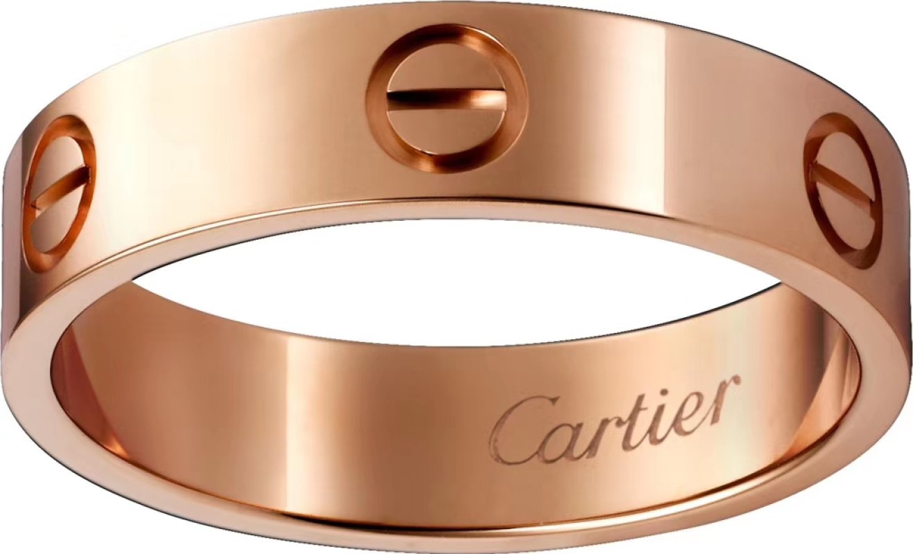 Cartier 18K Gold Single Diamond Band Ring - Rose Gold view