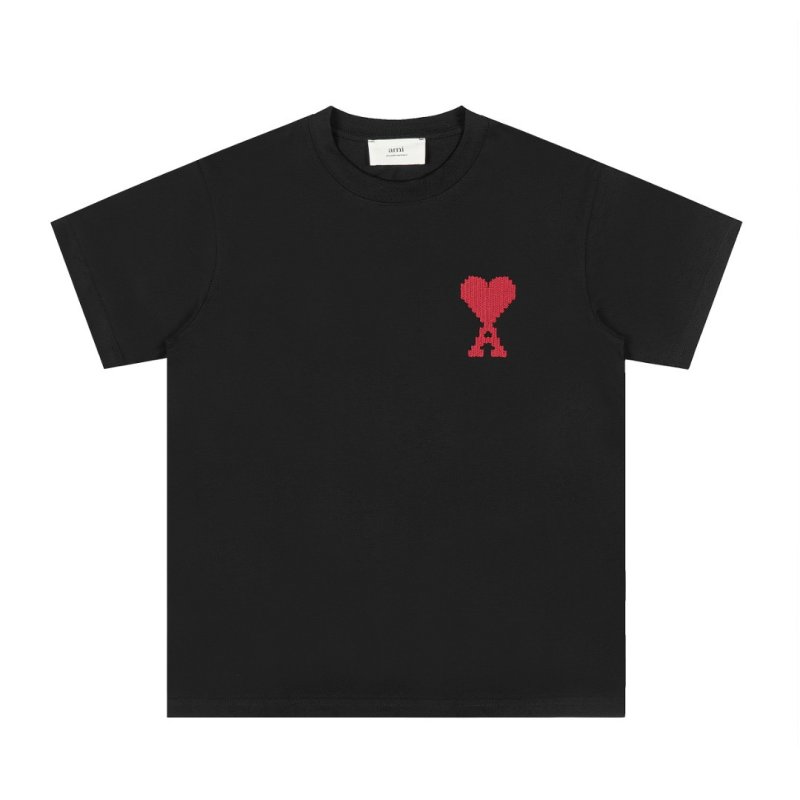 Ami Black Heart Logo Short Sleeve T-Shirt view