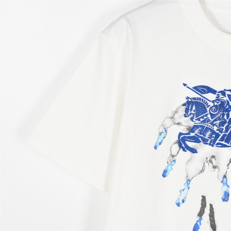 Burberry White Blue Graphic Equestrian T-Shirt view