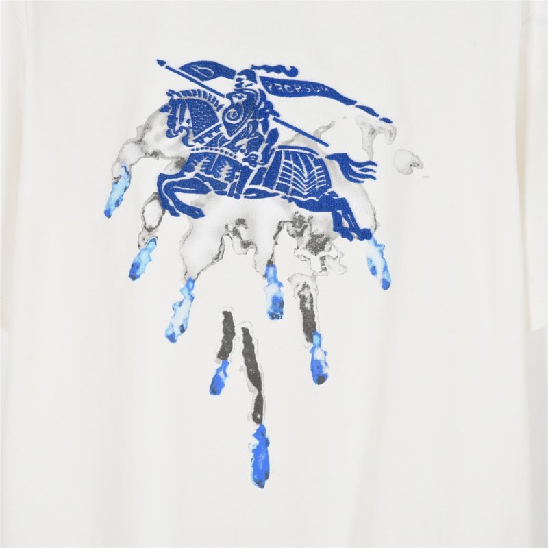 Burberry White Blue Graphic Equestrian T-Shirt view