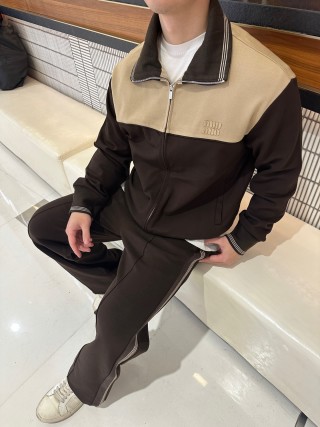 Cream & Black Color-Block Track Jacket view 1