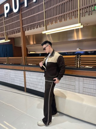 Cream & Black Color-Block Track Jacket view 4