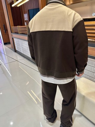 Cream & Black Color-Block Track Jacket view 7