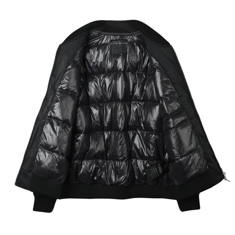 Black Oversized Bomber Jacket with Ribbed Cuffs view