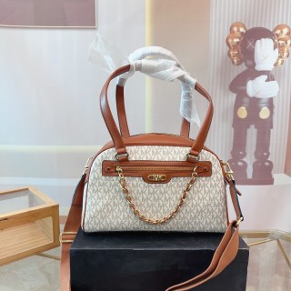 Michael Kors Shell Monogram Tote Bag Cream/Cognac view 1