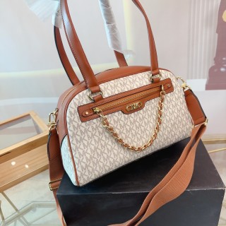 Michael Kors Shell Monogram Tote Bag Cream/Cognac view 2