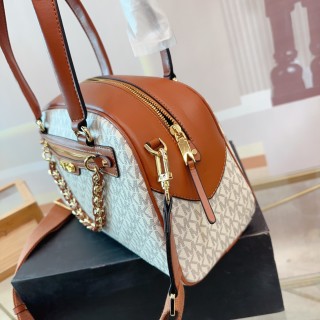 Michael Kors Shell Monogram Tote Bag Cream/Cognac view 3