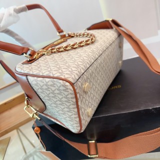 Michael Kors Shell Monogram Tote Bag Cream/Cognac view 5