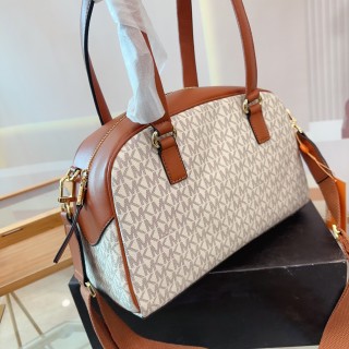 Michael Kors Shell Monogram Tote Bag Cream/Cognac view 6
