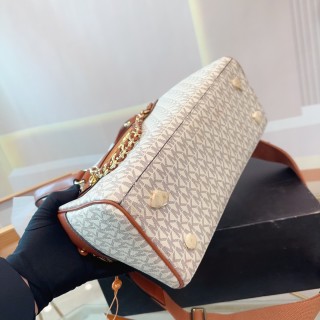 Michael Kors Shell Monogram Tote Bag Cream/Cognac view 7