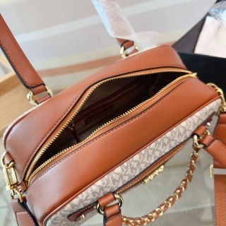 Michael Kors Shell Monogram Tote Bag Cream/Cognac view 9