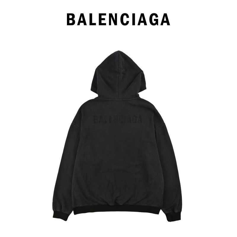 Black Essential Hoodie with Argyle Scarf Detail view