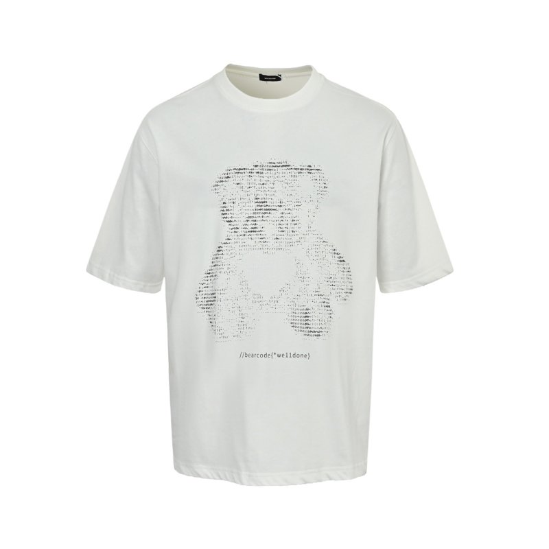 Cream Barcode Graphic Short Sleeve T-Shirt view