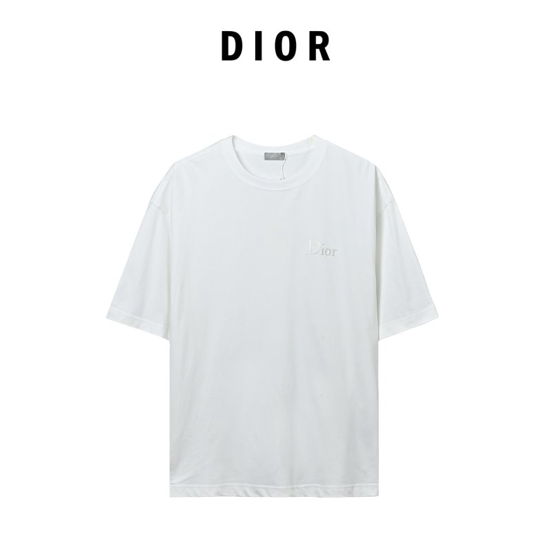 Dior White Logo Embroidered T-Shirt view