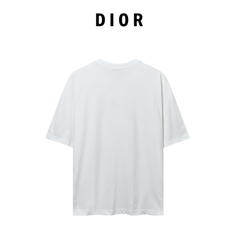 Dior White Logo Embroidered T-Shirt view