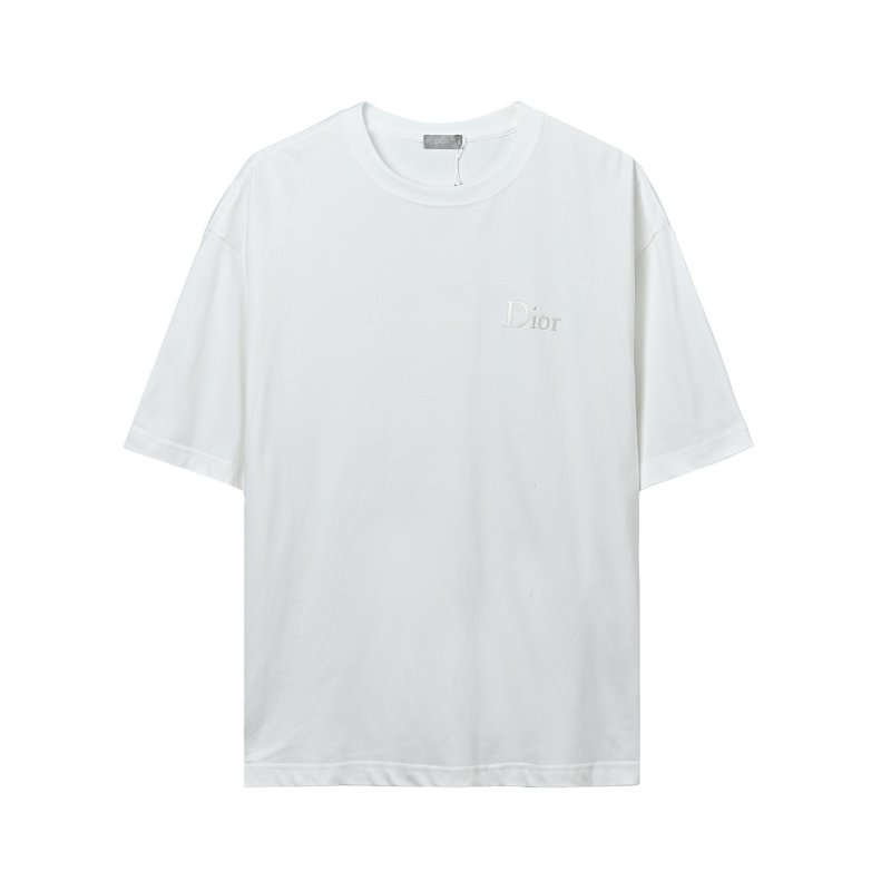 Dior White Logo Embroidered T-Shirt view