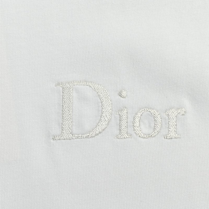 Dior White Logo Embroidered T-Shirt view