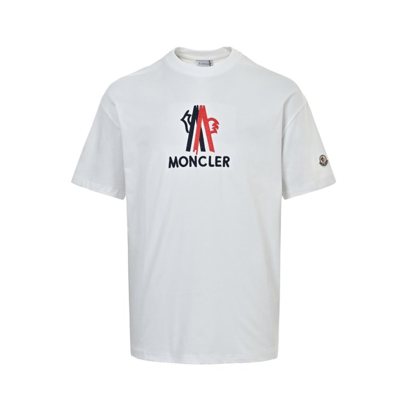 Moncler Logo Print White T-Shirt view