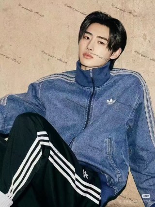 Adidas 3-Stripe Denim Track Jacket Navy Blue view 4