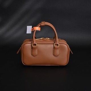 Miu Miu Bowling Cognac Leather Top Handle Bag view 6