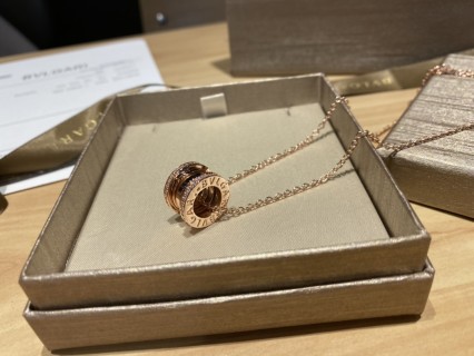 Bulgari Spring Diamond Pendant Necklace Rose Gold view 2