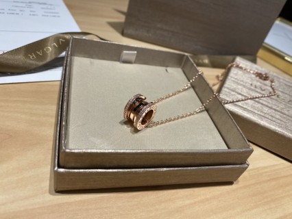 Bulgari Spring Diamond Pendant Necklace Rose Gold view 5