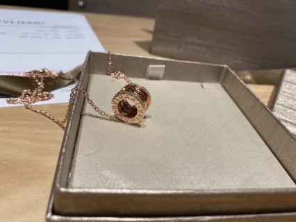 Bulgari Spring Diamond Pendant Necklace Rose Gold view 7