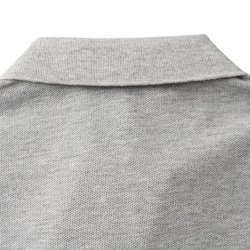 Gray Classic Polo Shirt with Embroidered Logo view