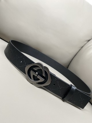 Gucci GG Marmont Black Leather Belt 4.0cm view 1