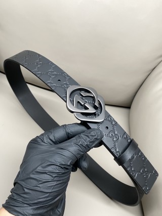 Gucci GG Marmont Black Leather Belt 4.0cm view 2