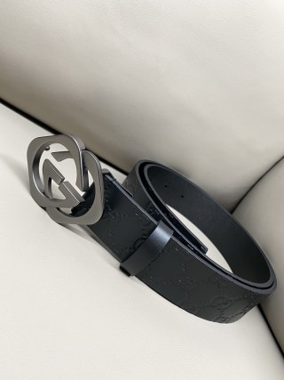 Gucci GG Marmont Black Leather Belt 4.0cm view 3
