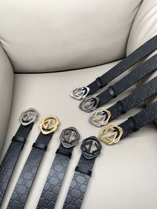 Gucci GG Marmont Black Leather Belt 4.0cm view 7