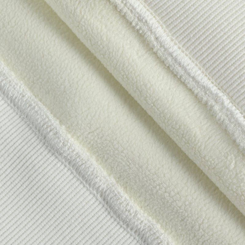Cream Emblem Hoodie with Drawstring view