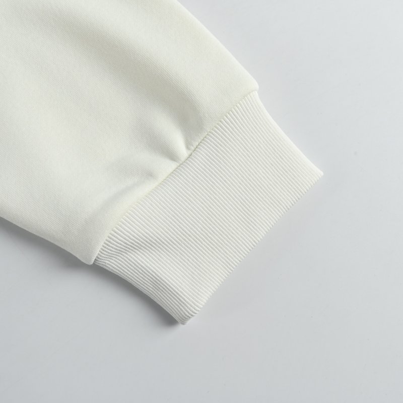 Cream Emblem Hoodie with Drawstring view