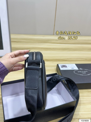 Prada Black Nylon Camera Crossbody Bag view 4
