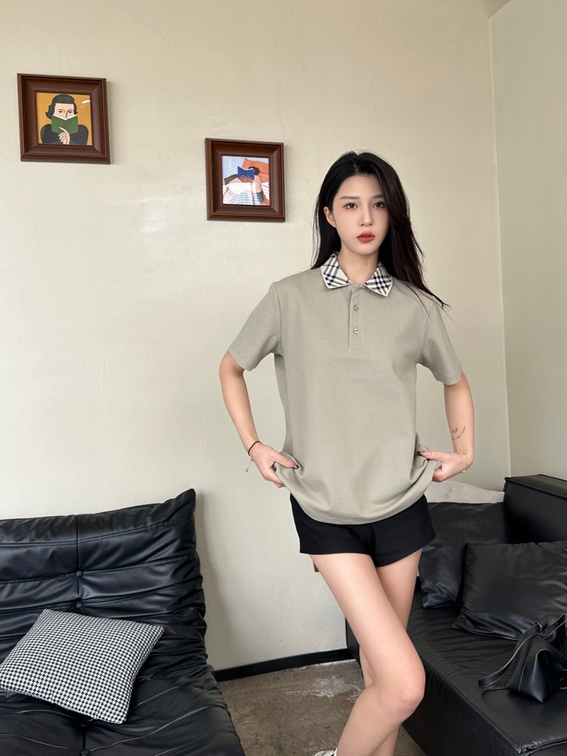 Beige Checkered Collar Polo Shirt view