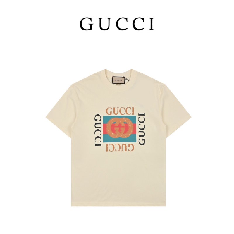 Gucci Logo Print White T-Shirt view