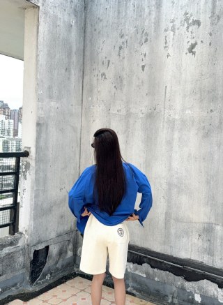 Cream Drawstring Bermuda Shorts view 4