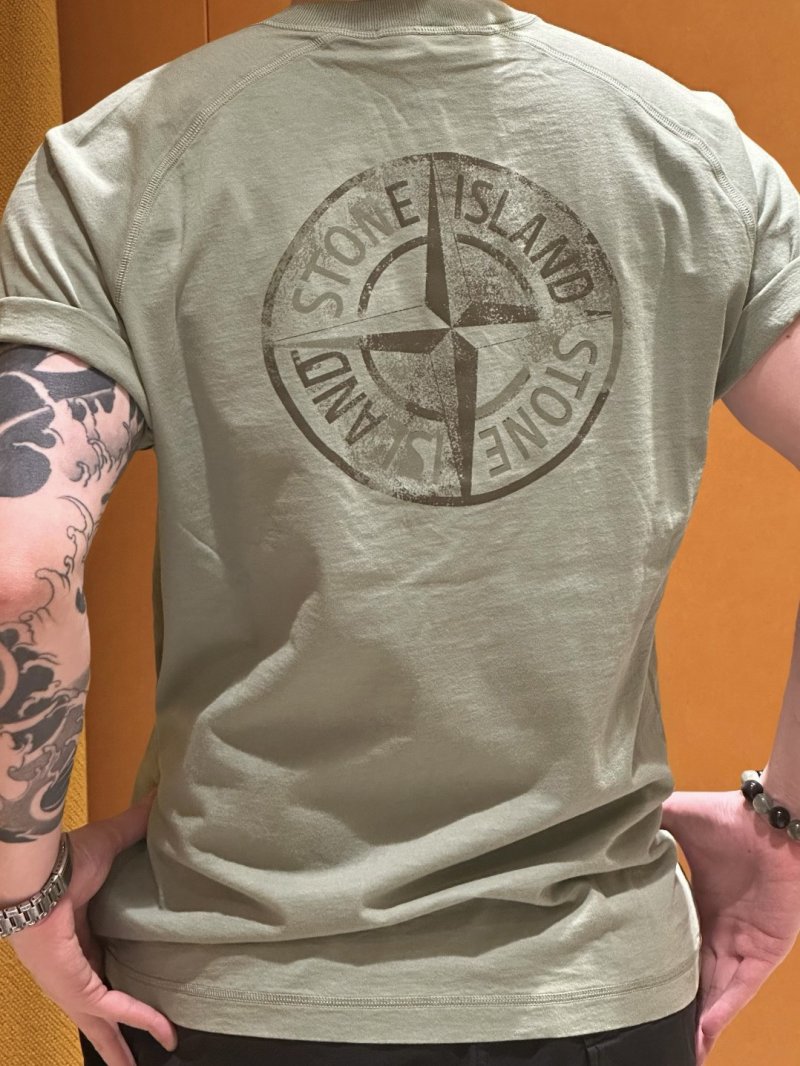 Stone Island Compass Logo Sage Green T-Shirt