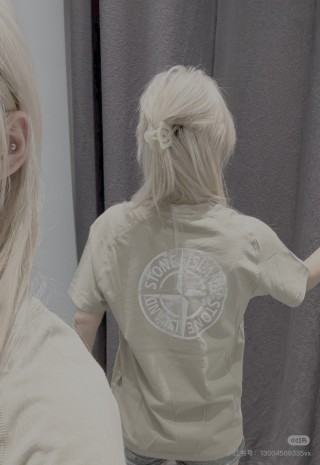 Stone Island Compass Logo Sage Green T-Shirt view 3