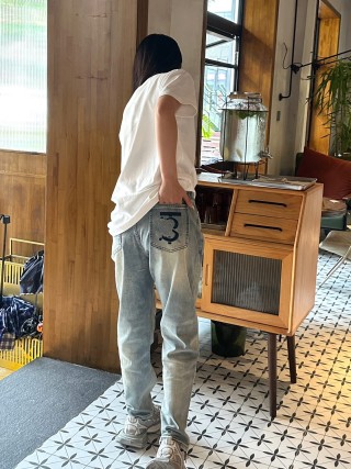 Light Wash Straight Leg Jeans view 5
