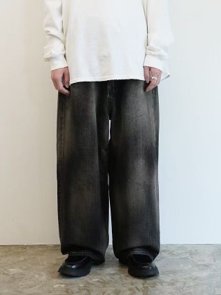 Grey Washed Baggy Fit Denim Jeans view 5