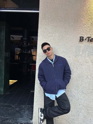 Navy Zip-Up Overshirt Jacket view 3