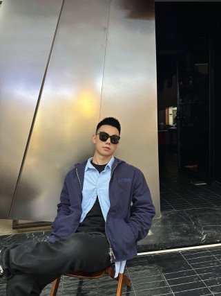 Navy Zip-Up Overshirt Jacket view 4