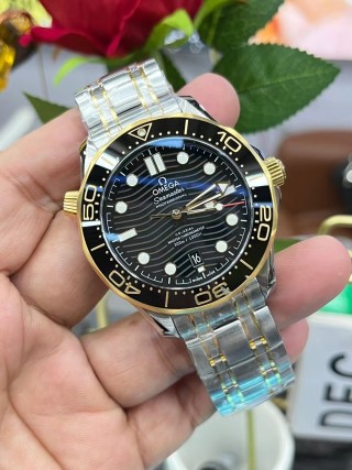 Omega Seamaster 300M Two-Tone Black Dial Watch view 2