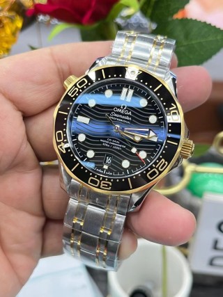 Omega Seamaster 300M Two-Tone Black Dial Watch view 3