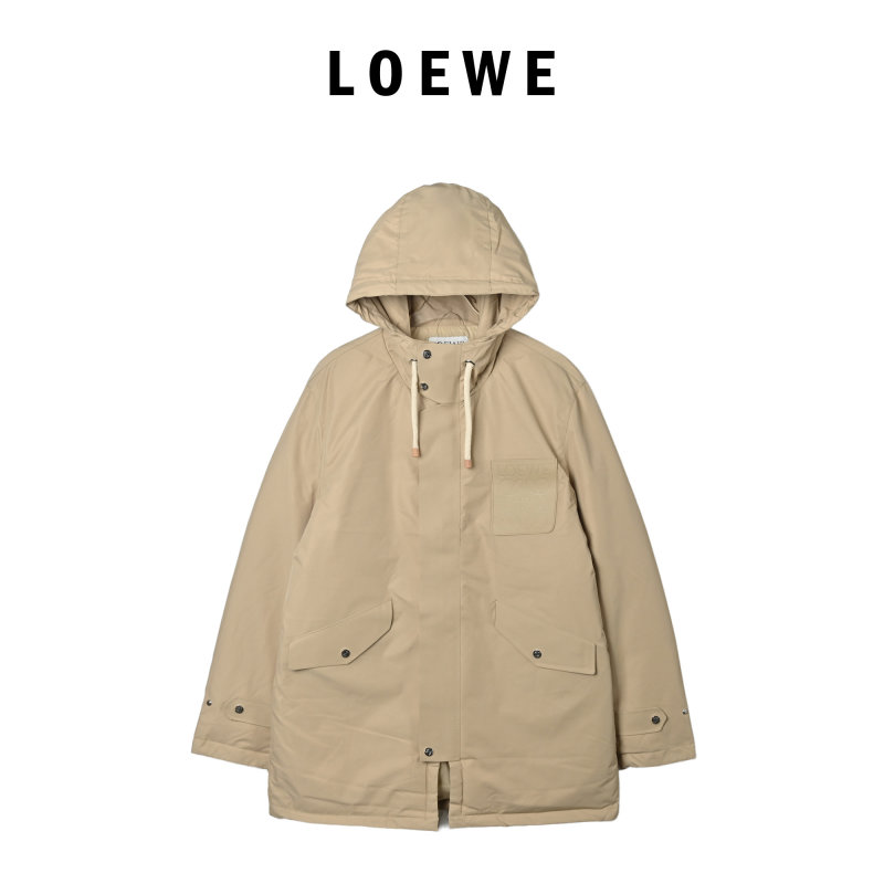Loewe Cream Down Jacket with Embroidered Logo view
